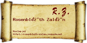 Rosenblüth Zalán névjegykártya